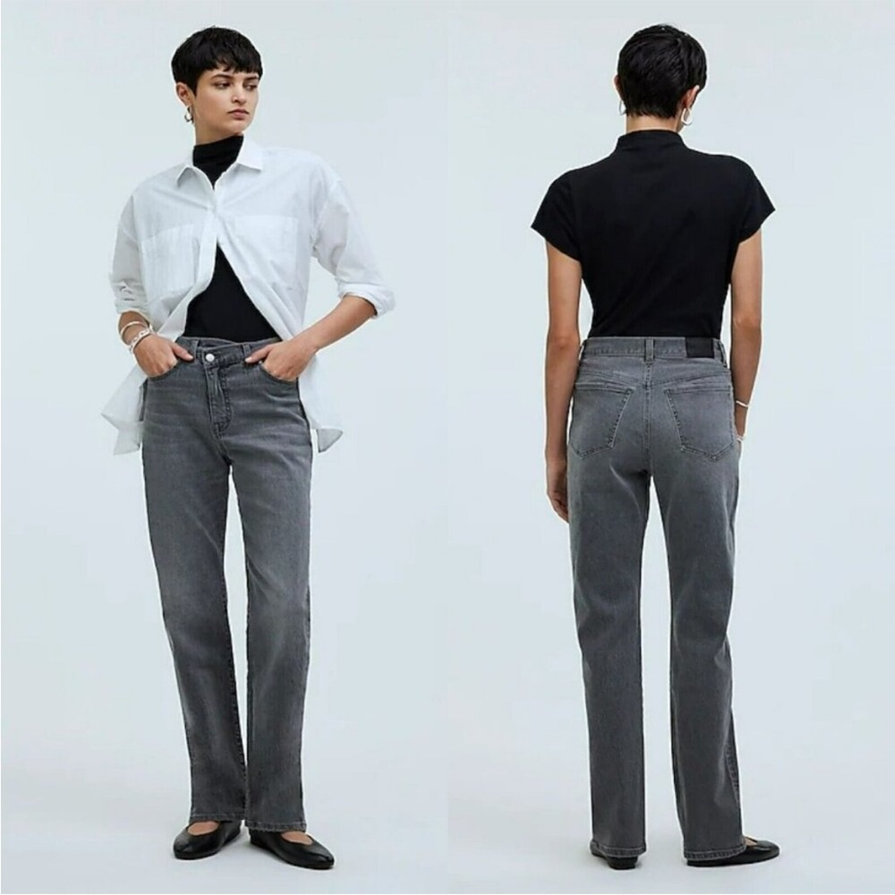 Madewell Straight-Leg Jeans in Washed Gray